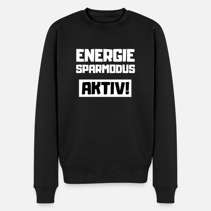 Energiesparmodus Aktiv - Männer Premium Bio Pullover - Schwarz