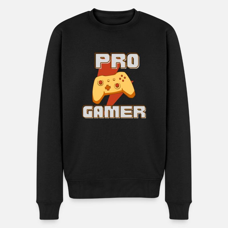 pro gamer - Männer Premium Bio Pullover - Schwarz