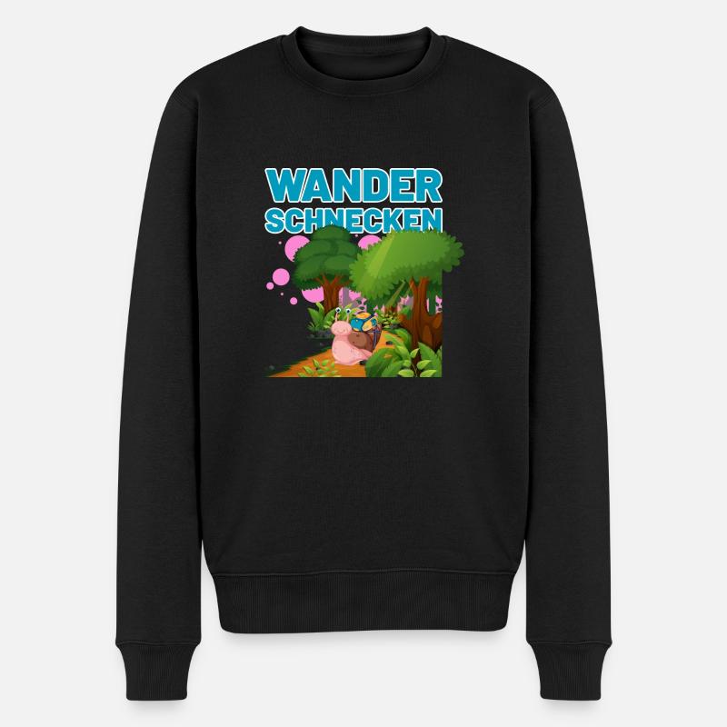die Wanderschnecken blau - Männer Premium Bio Pullover - Schwarz