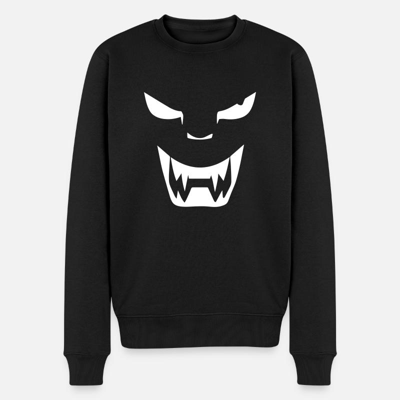 Dämon - Männer Premium Bio Pullover - Schwarz