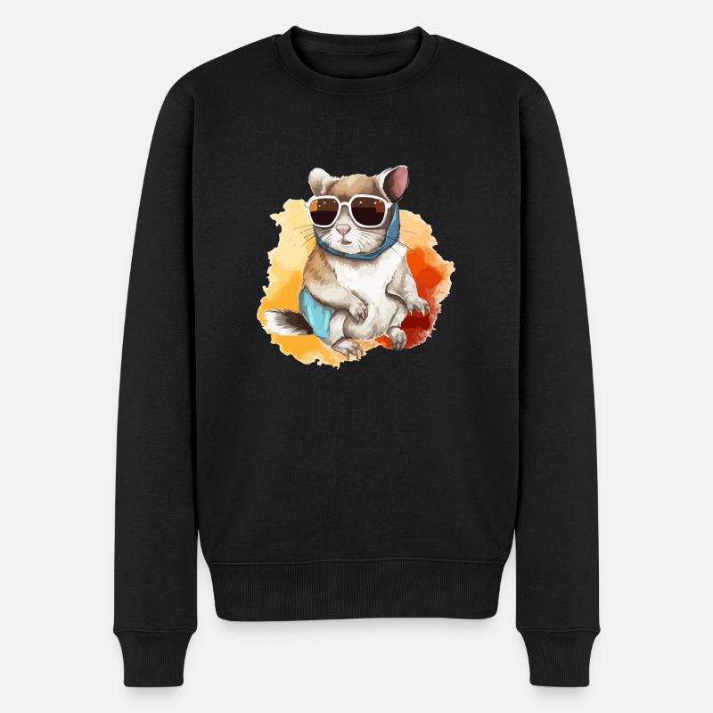 Zik das Brillenhörnchen - Männer Premium Bio Pullover - Schwarz