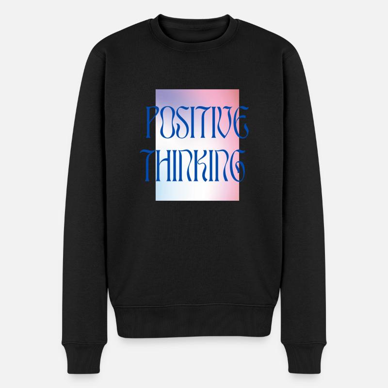 Positive Thinking - Colourful - Männer Premium Bio Pullover - Schwarz