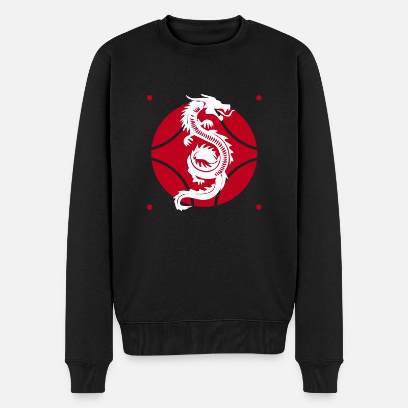 Qigong drachen zeichen - Männer Premium Bio Pullover - Schwarz