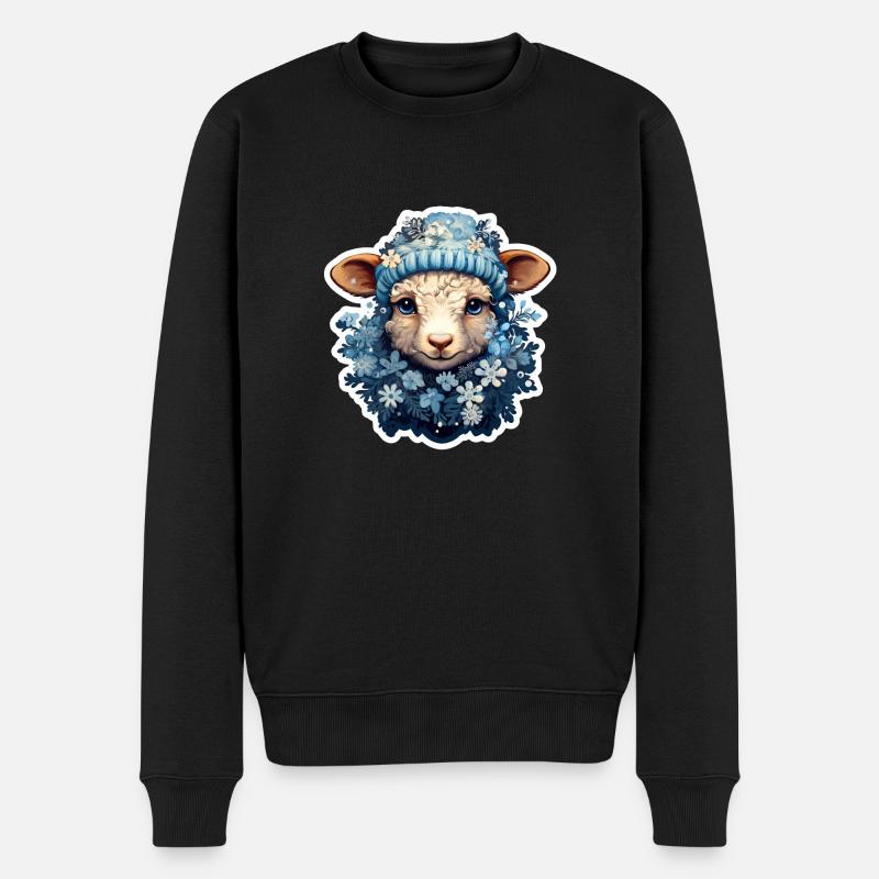 Winter Schaf - Männer Premium Bio Pullover - Schwarz