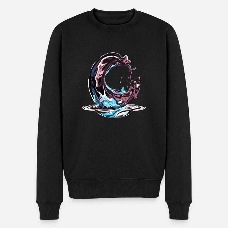 Chrom dråber - Økologisk premium-sweatshirt til mænd - sort