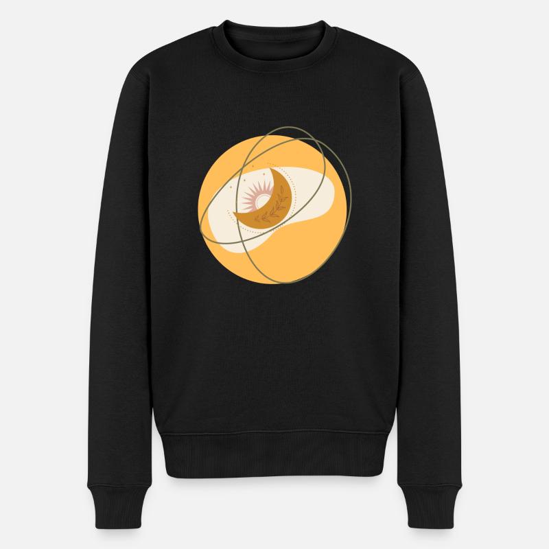 Boho Mond - Männer Premium Bio Pullover - Schwarz