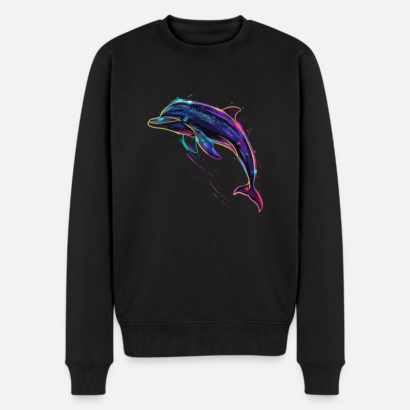 Delfin - Männer Premium Bio Pullover - Schwarz