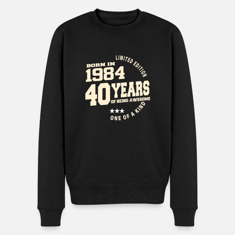 1984 Vintage Born Vintage Geburtstagsgeschenk - Männer Premium Bio Pullover - Schwarz