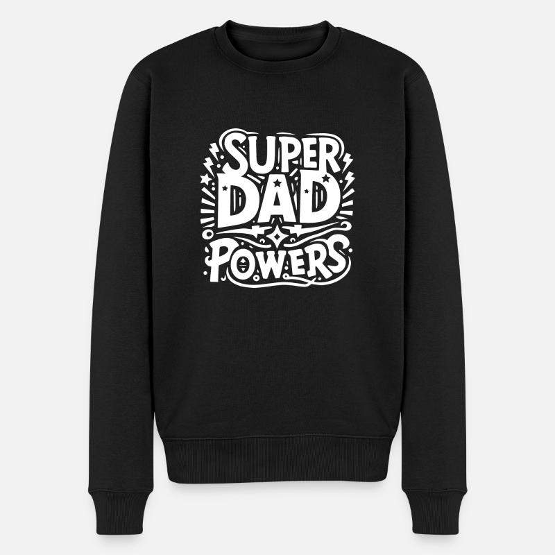 Super Dad Powers - Men's Premium Organic Jumper - black