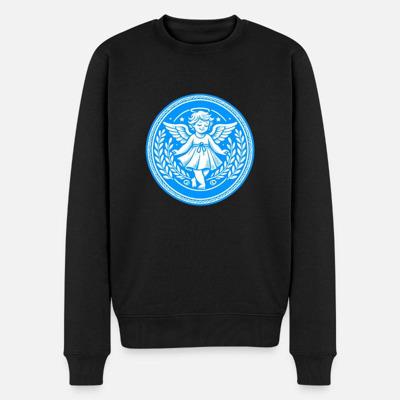 Schutzengel Logo - Männer Premium Bio Pullover - Schwarz