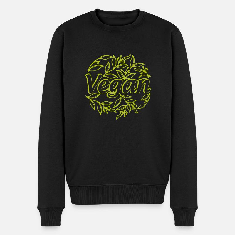 Vegan grün - Männer Premium Bio Pullover - Schwarz