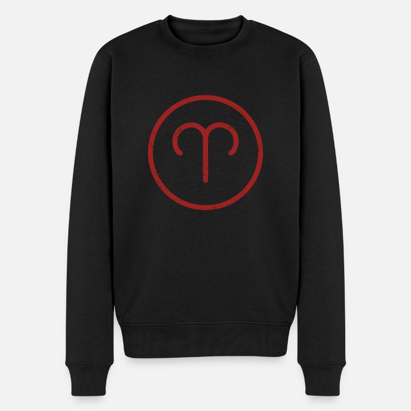 Sternzeichen Widder - Männer Premium Bio Pullover - Schwarz