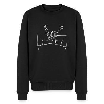 Waking up early in the morning - Men's Premium Organic Jumper - black - Front - Nico (187cm)