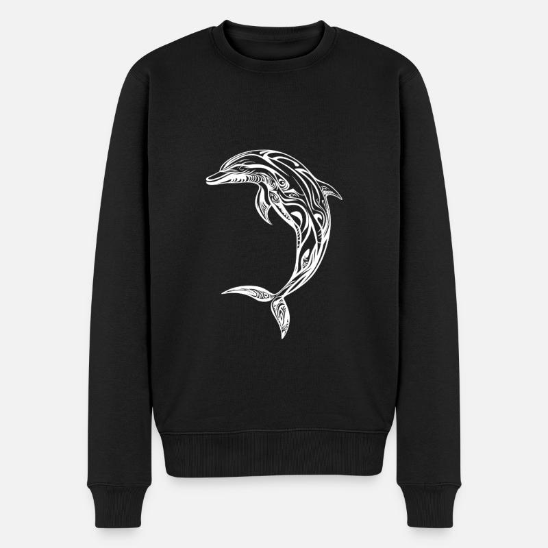 Delfin - Männer Premium Bio Pullover - Schwarz