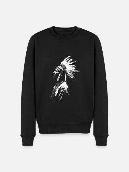 Native American silhouette - Men's Premium Organic Jumper - black