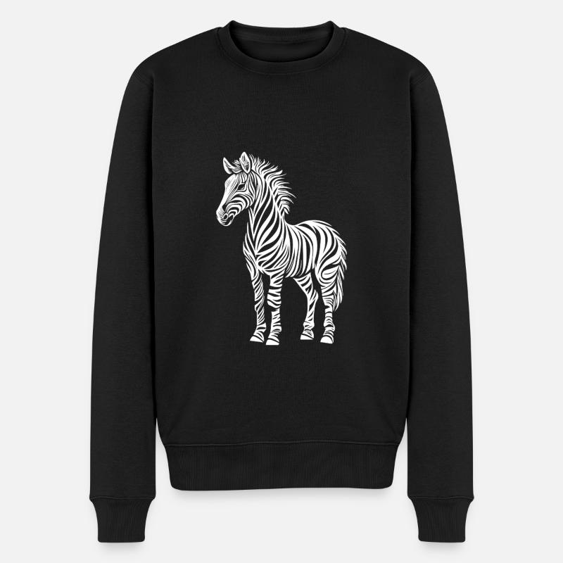 Dessin de zèbre - Pull Premium bio Homme - noir