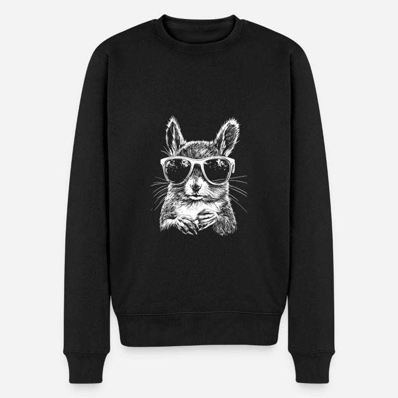Cool Squirrel Sunglasses Summer - Men's Premium Organic Jumper - black
