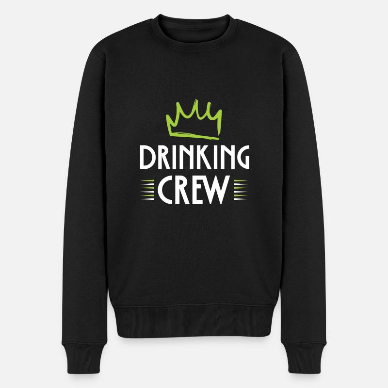 Drinking Crew - Männer Premium Bio Pullover - Schwarz