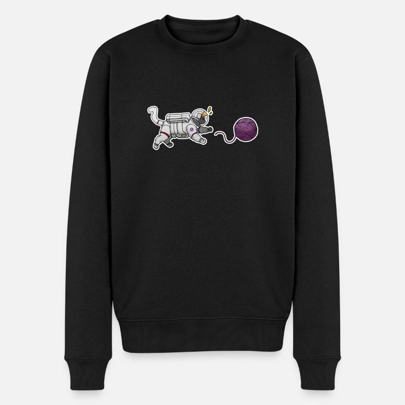 Chat astronaute - Pull Premium bio Homme - noir