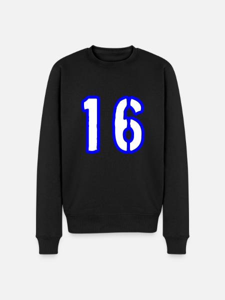 16 Number Symbol - Men's Premium Organic Jumper - black