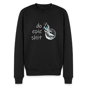 episch jubeln Astronaut Rakete - Männer Premium Bio Pullover - Schwarz - Vorne - Nico (187cm)