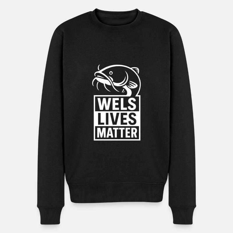 Wels lives matter - Männer Premium Bio Pullover - Schwarz