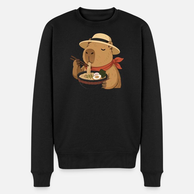 Capybara Ramen : Délice Japonais Kawaii - Pull Premium bio Homme - noir