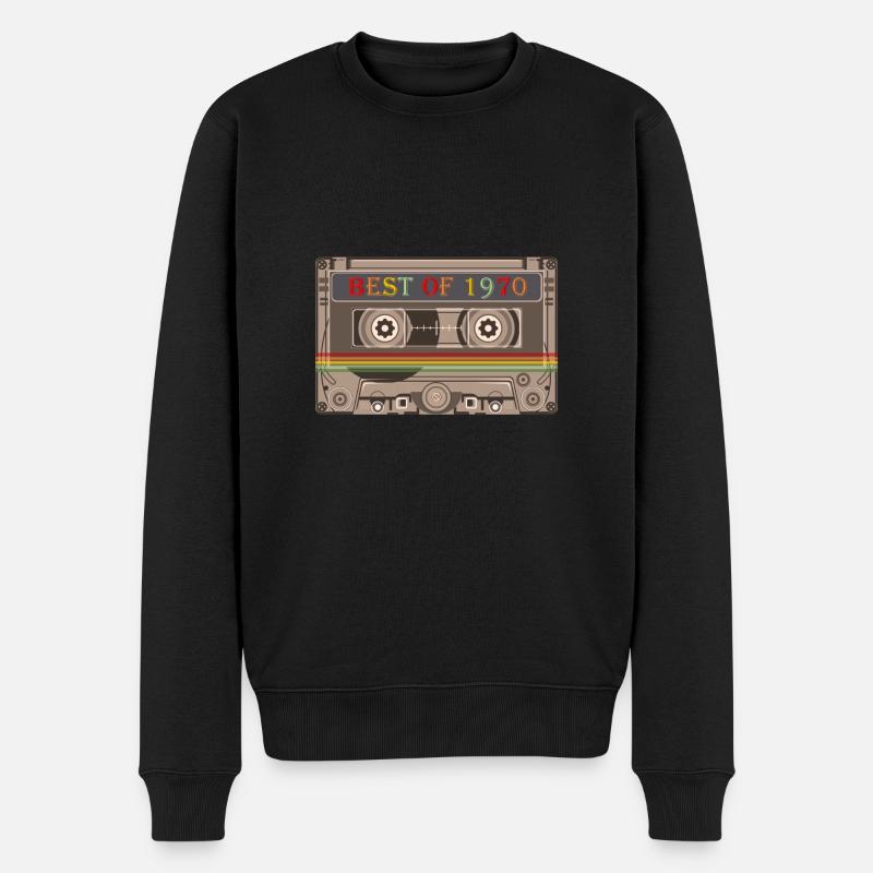 1970 - Männer Premium Bio Pullover - Schwarz