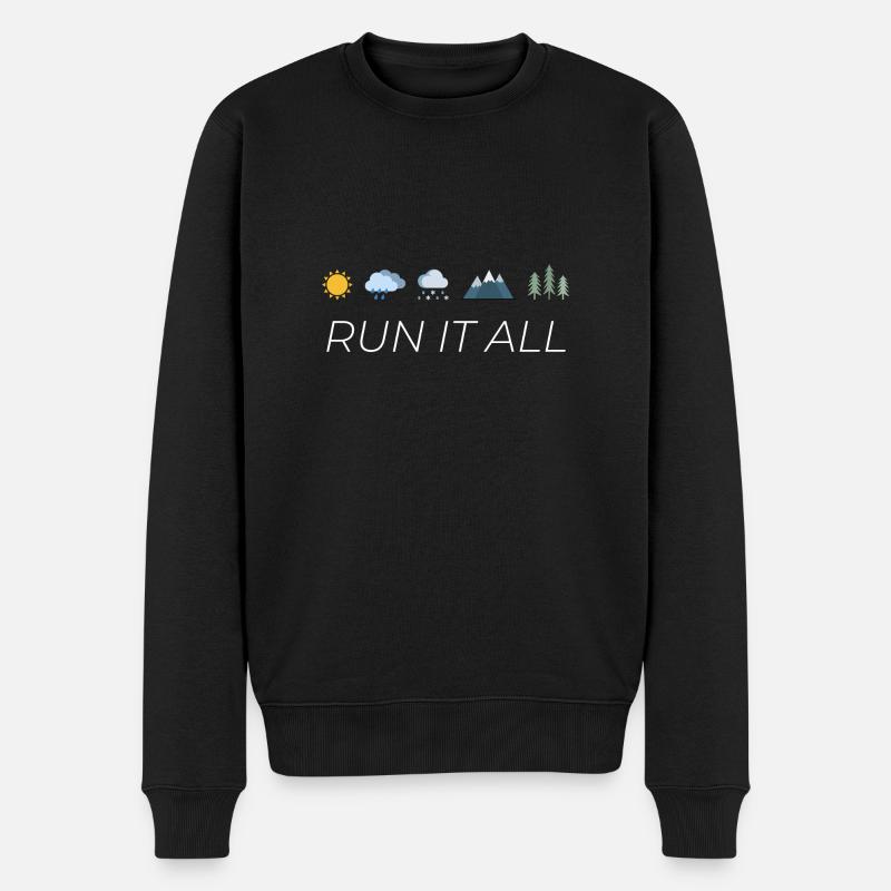 Laufsport Marathon Halbmarathon Joggen Läufer - Männer Premium Bio Pullover - Schwarz