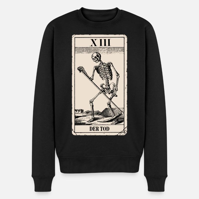 Der Tod – Tarot Karte - Männer Premium Bio Pullover - Schwarz