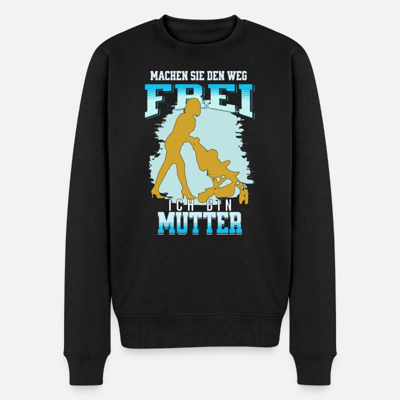 Mutter hat es Eilig - Männer Premium Bio Pullover - Schwarz