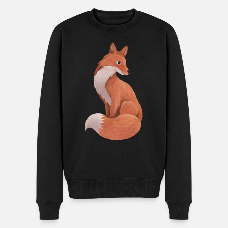 Fox Illustration - Pull Premium bio Homme - noir