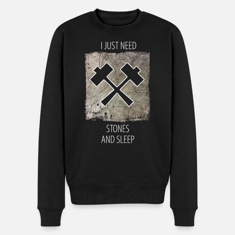 Steinmetz Steinbildhauer Spruch - Männer Premium Bio Pullover - Schwarz