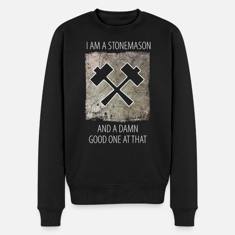Steinmetz Steinbildhauer Spruch - Männer Premium Bio Pullover - Schwarz