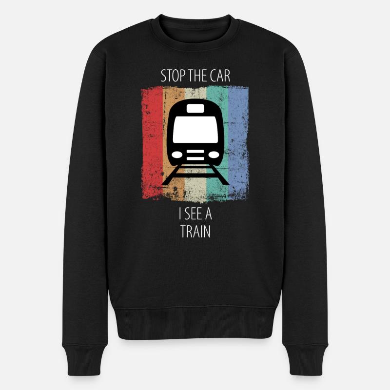 Train Chemin De Fer Cheminot Travailleurs Trains Conducteur De Train - Pull Premium bio Homme - noir