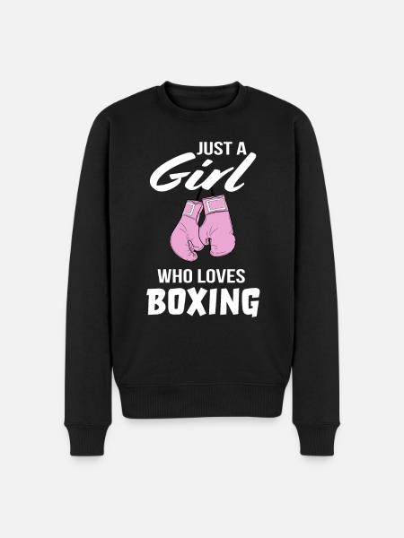 Boxing Girl Kickboxer Boxer Gift - Men's Premium Organic Jumper - black