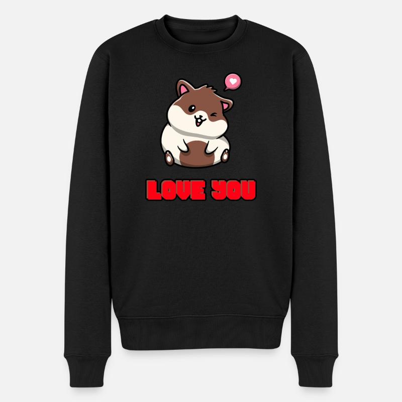 Je t’aime cochon d’Inde - Pull Premium bio Homme - noir