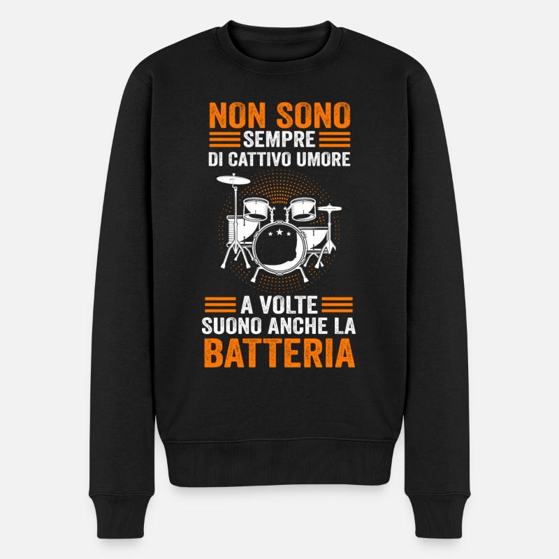 Schlagzeug Drumsticks Trommeln Drummer Musiker - Männer Premium Bio Pullover - Schwarz