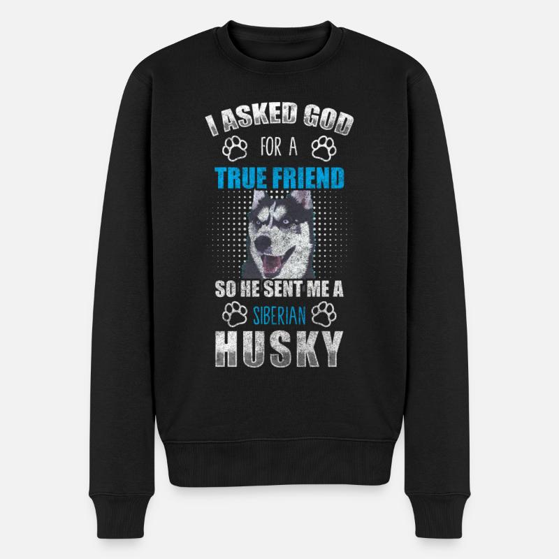 Husky Hunderasse Rassehund - Männer Premium Bio Pullover - Schwarz