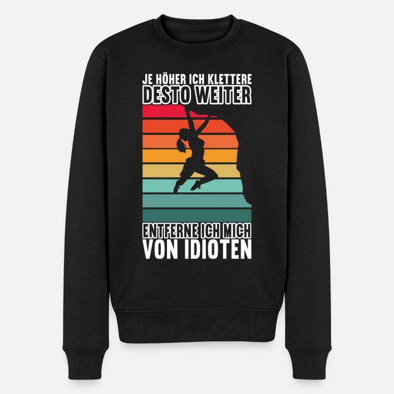 Klettern Kletterer - Männer Premium Bio Pullover - Schwarz