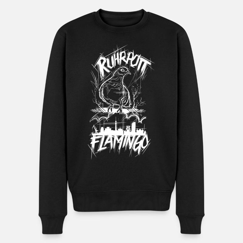 Ruhrpott Flamingo Ruhrgebiet Taube - Männer Premium Bio Pullover - Schwarz