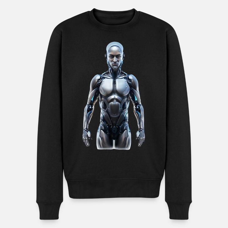 Robot futuriste avec IA - Pull Premium bio Homme - noir
