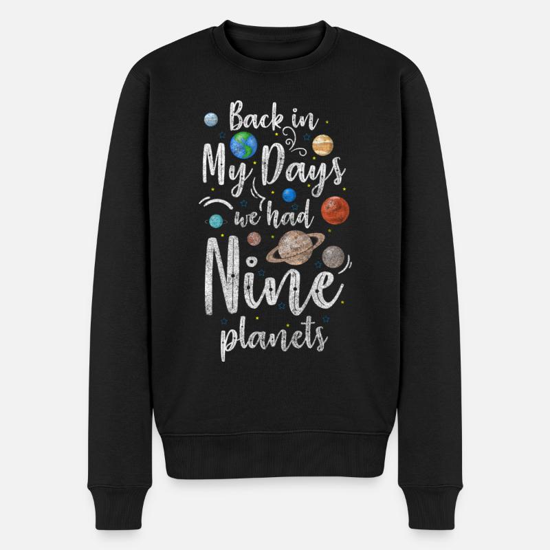 Astronaut Sterne Sonnensystem - Männer Premium Bio Pullover - Schwarz