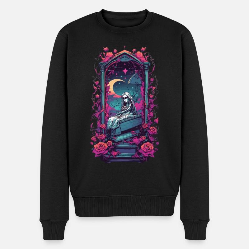 Cimetière gothique néon Design occulte - Pull Premium bio Homme - noir