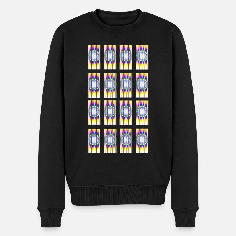 Hypnotisches Design Typ-1 - Männer Premium Bio Pullover - Schwarz