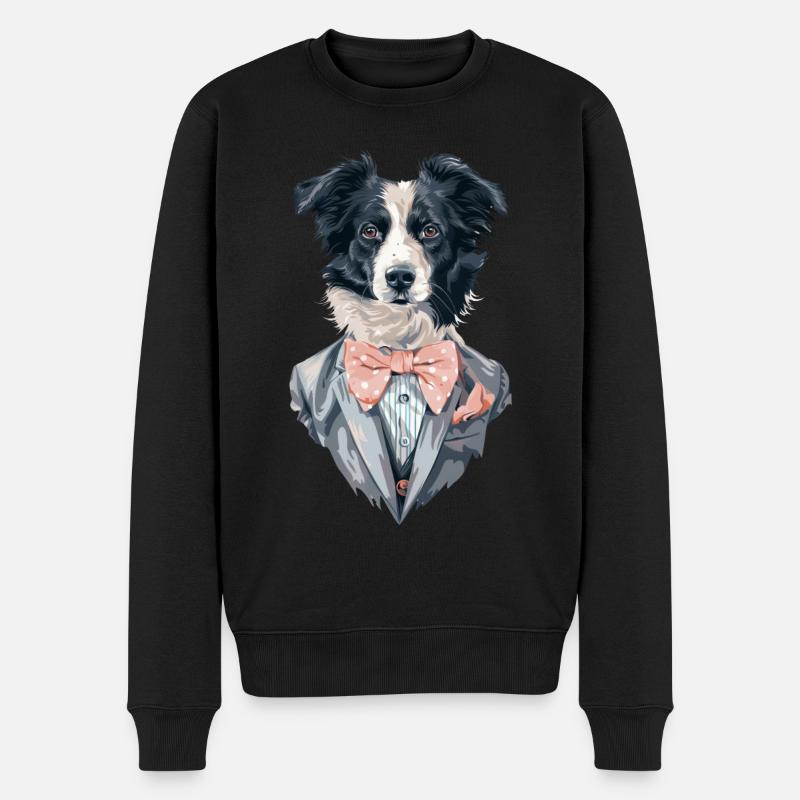 Border Collie - Männer Premium Bio Pullover - Schwarz