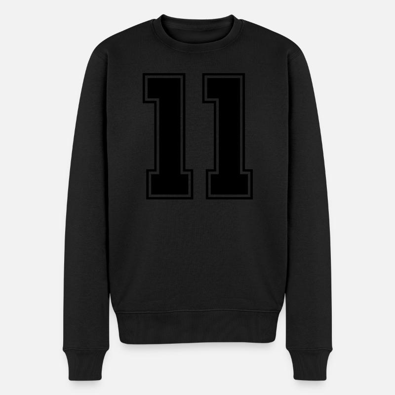 11 - Männer Premium Bio Pullover - Schwarz
