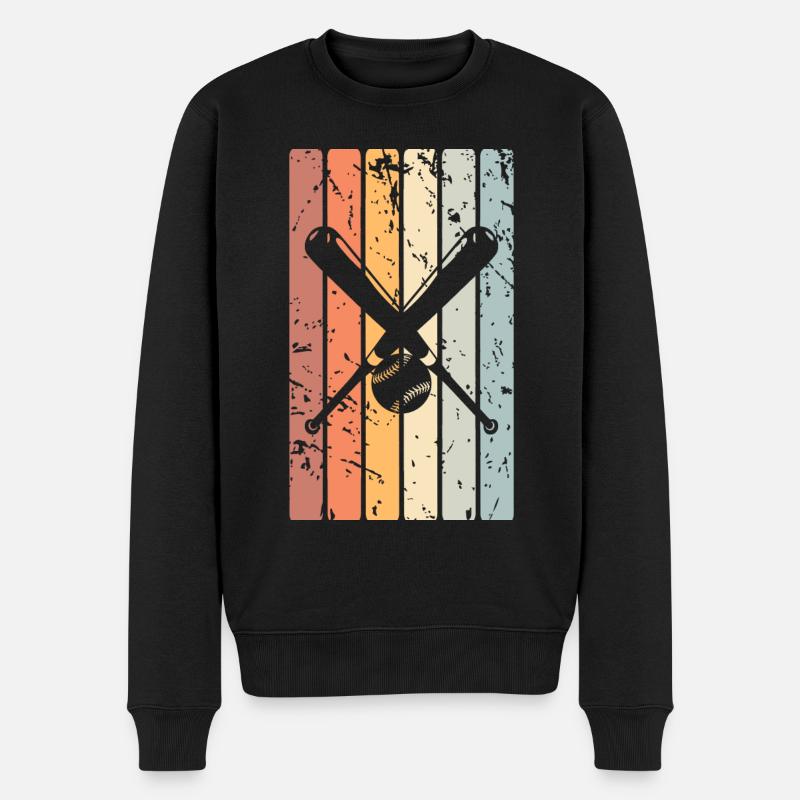 Baseball - Männer Premium Bio Pullover - Schwarz