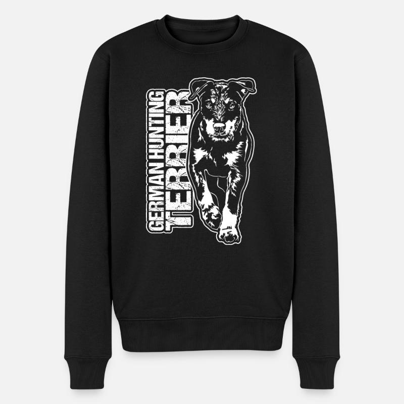 GERMAN HUNTING TERRIER Hunde Portrait Jagdhunde - Männer Premium Bio Pullover - Schwarz
