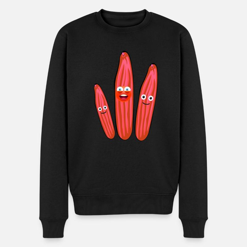 Gurke,Partygurke,lachende Gurke - Männer Premium Bio Pullover - Schwarz
